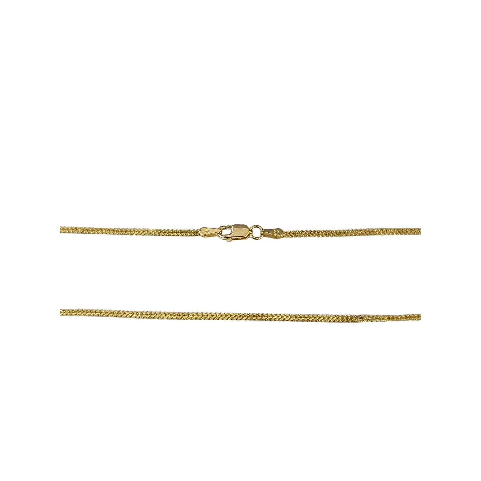 Real 18K Gold Slim Franco Chain 1mm Classic Necklace 16 18 20 22 Inch Women