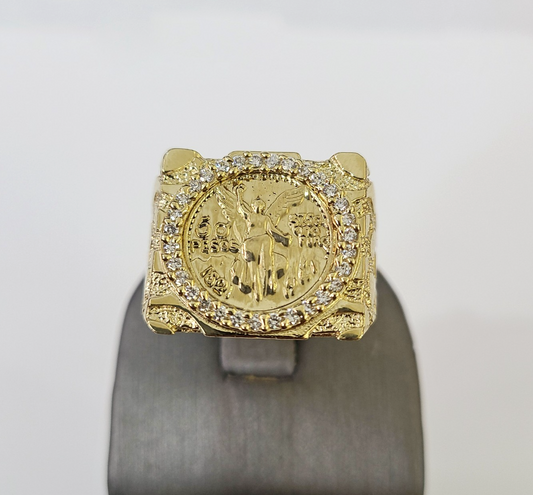 10k 50 Pesos Centenario Ring Yellow Gold Men Real Genuine
