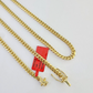 Real 18kt Yellow Gold Miami Cuban Chain Necklace 4mm 22 Inch Men Women SOLID 18k