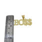 10K Yellow Gold Miami Cuban Link Chain Set Bo$$ Charm Pendant 4.5mm 18-28"