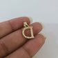10K Gold Solid Franco Chain D Initial CZ Stone Pendant Set 1mm 16 18 20 22 Women