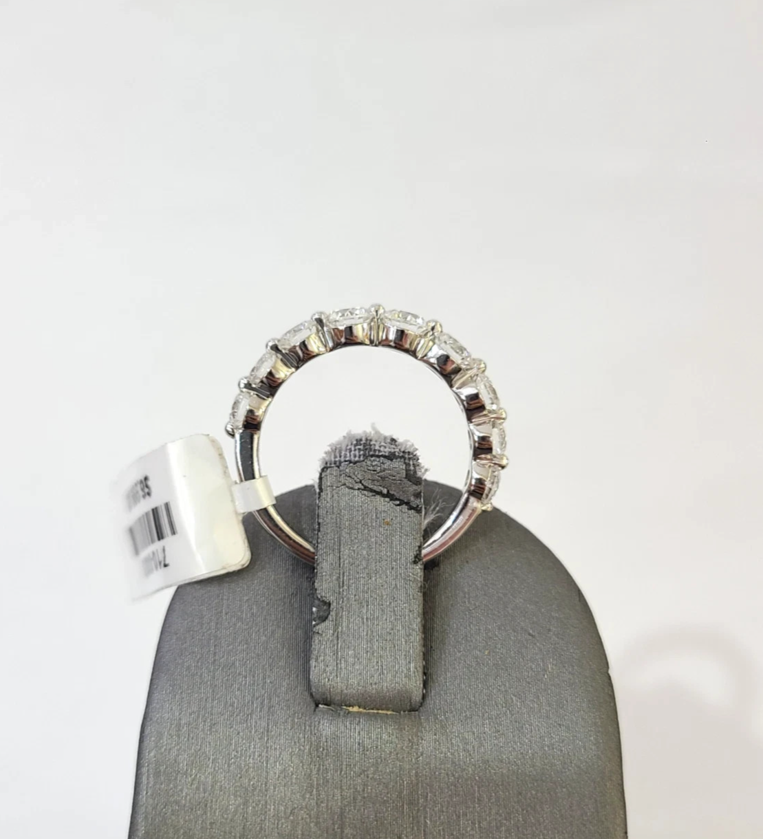 14k White Gold Round LAB Created Ring Diamonds Wedding Ladies Band Women