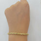 Solid 10k Yellow Gold Rope bracelet 7" 7.5" 8" 8.5" 9" Men Women 3mm- 9mm REAL