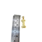 Real 10k Gold Franco Chain Pendant Necklace I Initial Charm SET 2.5mm 16"-26"