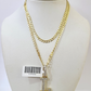 10k Gold Chain Necklace Cuban Curb L Diamond Initial Pendant Set 3mm 20"-30"