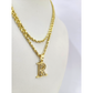 10k 2.5mm Rope Chain R Initial Alphabet Pendant 16"-28" Gold Set Charm Necklace