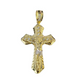2" Diamond-Cut Jesus Crucifix Cross Pendant Real 10K Yellow White Gold / Men's