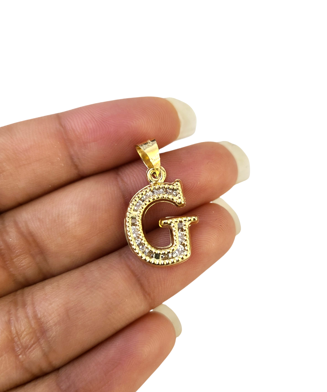 10k 2.5mm Rope Chain G Initial Alphabet Pendant 16"-28" Gold Set Charm Necklace