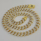 10k Gold Monaco Chain Necklace 7mm 22" Two-tone Diamond Cut REAL 10kt Gold SALE