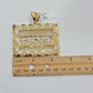 14k Yellow Gold Pendant Nugget Last Supper Charm Medallion Square REAL 14KT Mens