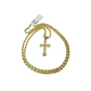 Real 10K Gold Rope Chain 3mm Religious Cross Charm Set Men Women 18"-28"