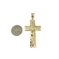 10k Yellow Gold Cuban Curb Chain Holy Cross Pendant SET Charm 8mm Necklace Men