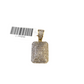 Real 10k Yellow Gold Pillow Diamond Charm Pendant 1'' inch Genuine 10kt