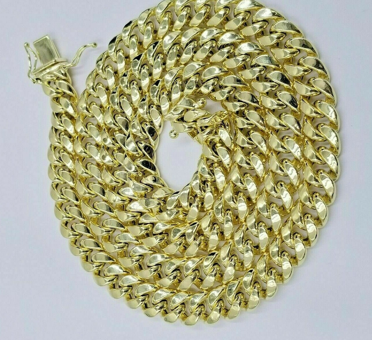 8mm Miami cuban Link chain Necklace 26" Inch length Real 10k Yellow Gold 10 KT