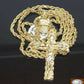 Real 10k Gold Rope Chain Cross Pendant 18" 20" 22" 24" 26" Necklace