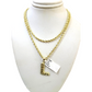 Real 10k Rope Chain Necklace 3mm 18"-28" Nugget L Initial Charm Set Pendant Gold