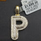 10k Yellow Gold Diamond Bubble Letter A-Z Initial Charm Pendent Real Diamond