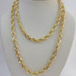 Real Solid 10k Rope Necklace 6mm Chain 18"-30" Inch 10kt Yellow Gold Diamond Cut