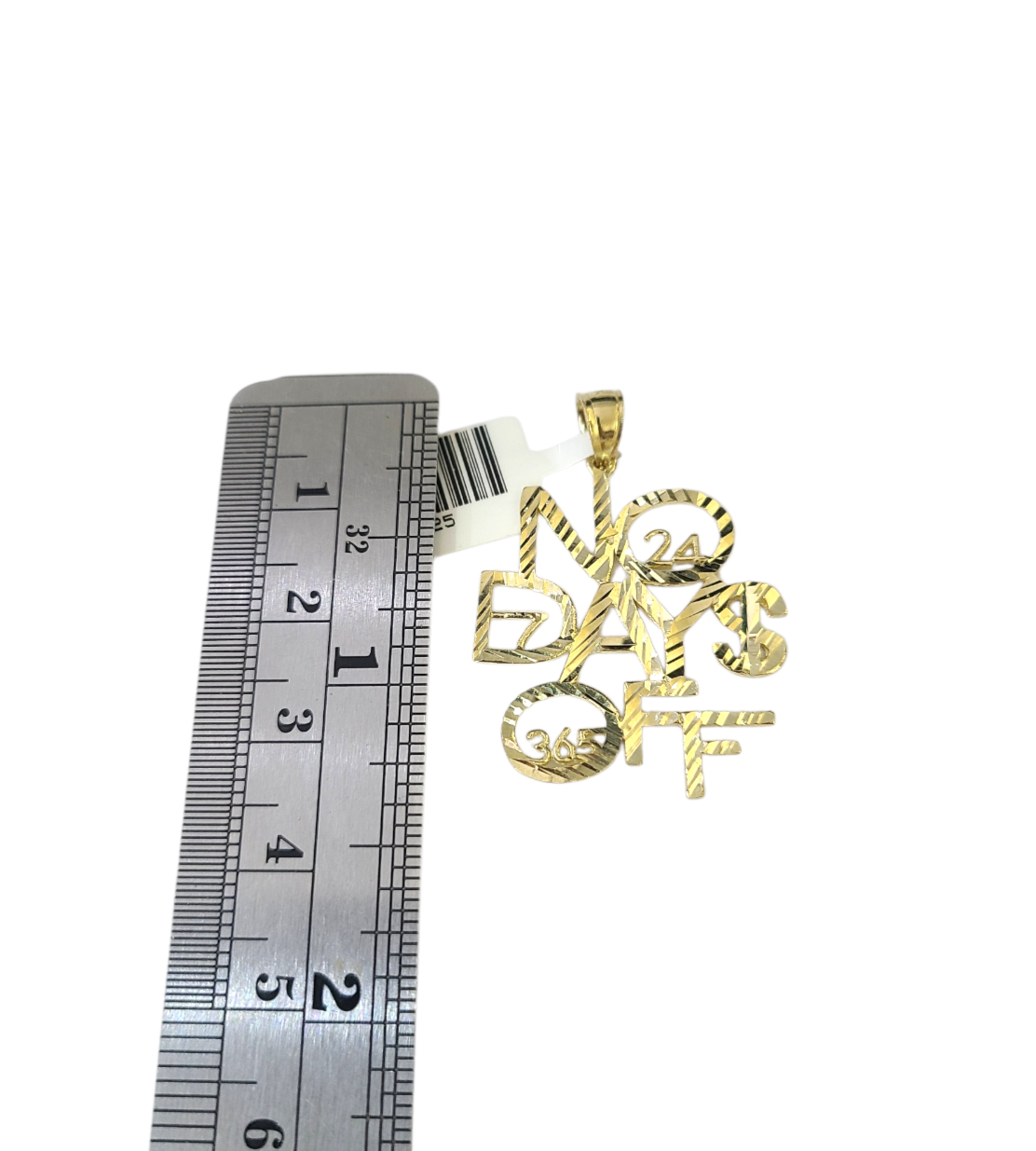 Real 10k Gold Franco Chain No Days Off Charm Pendant Necklace SET 2.5mm 18"-26"
