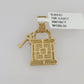 10k Yellow Gold Diamond Lock Key Charm Real 10Kt Pendant Natural Genuine