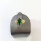 10k Yellow Gold Green Marquise Ring CZ Flower Floral Dainty Women Statement