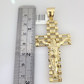 Real 10k Gold Byzantine Necklace Jesus Cross Charm SET Chain 20"-30" 4mm