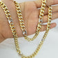 8mm 24" 10k Gold Puffed Cuban Link Chain Diamond Cut Box Lock Real Gold