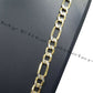 10k Yellow Gold Figaro Link Bracelet 7.5" Inch Diamond Cut 100% REAL 8mm , REAL