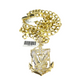10k Yellow Gold Cuban Curb Chain SET Eagle Anchor Pendant Charm 8mm Necklace Men