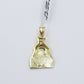 Dollar Bag 10k Gold Charm Pendant With Miami Cuban Chain 3mm  "Every Body EATS"