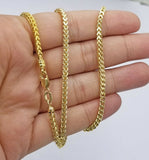 Real 10k Yellow Franco Necklace 3mm Chain Lobster Clasp 18" -26" Men Women Rope