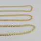 Real 18kt Cuban Curb Chain Necklace 2.5 mm 20 Inch Yellow Gold Men Women SOLID