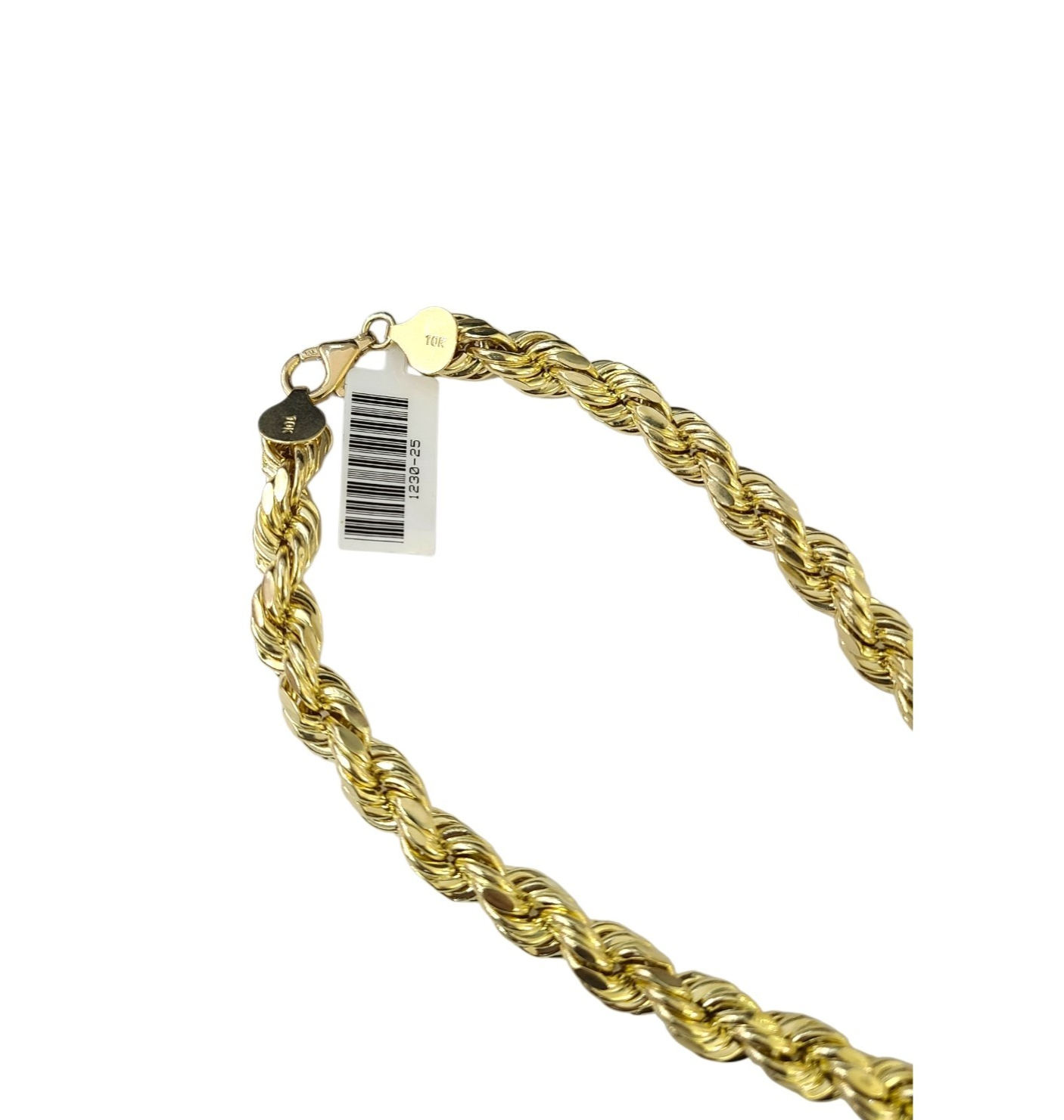 10K Yellow Gold Rope Chain Necklace 8mm 22 Inch REAL 10kt Diamond Cuts Men's