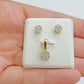 Rea 10k Gold Diamond Charm Pendant Earring Set for Ladies/ Women with FREE Chain