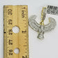10k Yellow Gold Genuine Diamond American Eagle Charm Flying bird Pendant Real