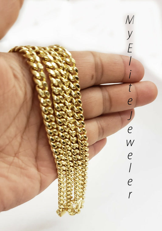 10k Yellow Gold Ladies 6mm Necklace 16Inch Cuban CHOKER Chain Thick Strong REAL