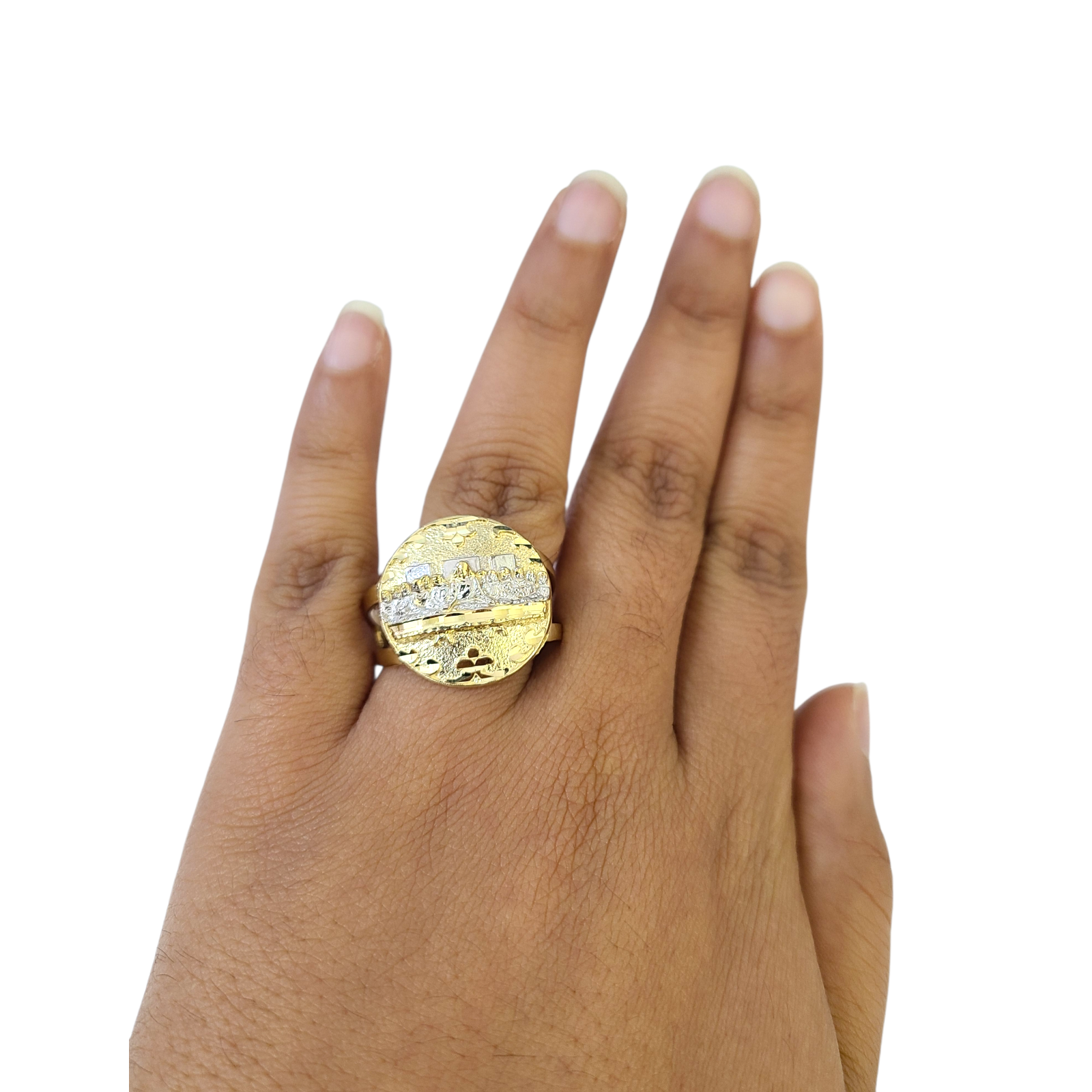 Real 10k Last Supper Ring Yellow Gold Men 10Kt Genuine