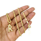 10k 2.5mm Rope Chain R Initial Alphabet Pendant 16"-28" Gold Set Charm Necklace
