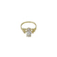 10k Gold Floral Marquise CZ Ring Women Yellow Gold Flower Design Statement
