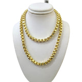 10K Yellow Gold Byzantine Chain Necklace 5mm 26 Inch 10kt Diamond Cuts Men's