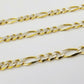 22" Real 14K Yellow Gold Figaro Link Chain 6mm Necklace Diamond Cut Lobster