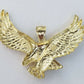 REAL 10k Yellow Gold Eagle Charm Pendant Flying Bird Diamond Cut Yellow Men