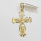 Real 14k Yellow Gold Cross pendant & Rope Chain Necklace 5mm 22" SET Charm Men's