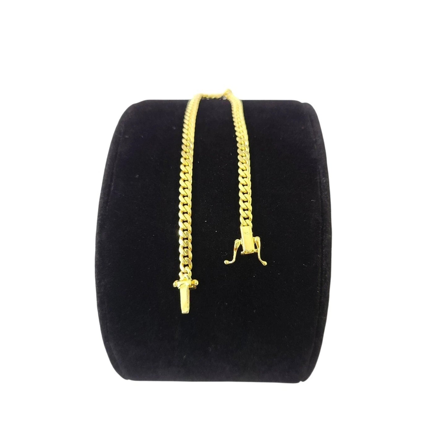 Solid 10k Yellow Gold Miami Cuban Bracelet Link 2mm 3mm 4mm 5mm 7" Box Clasp