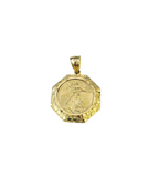 Real 10K Nugget Saint Liberty Medallion Pendant Charm Yellow Gold Genuine 10kt