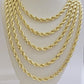 Real 14k Gold Rope chain 20 Inch 5mm Diamond Cuts 14kt Yellow Gold Men Women