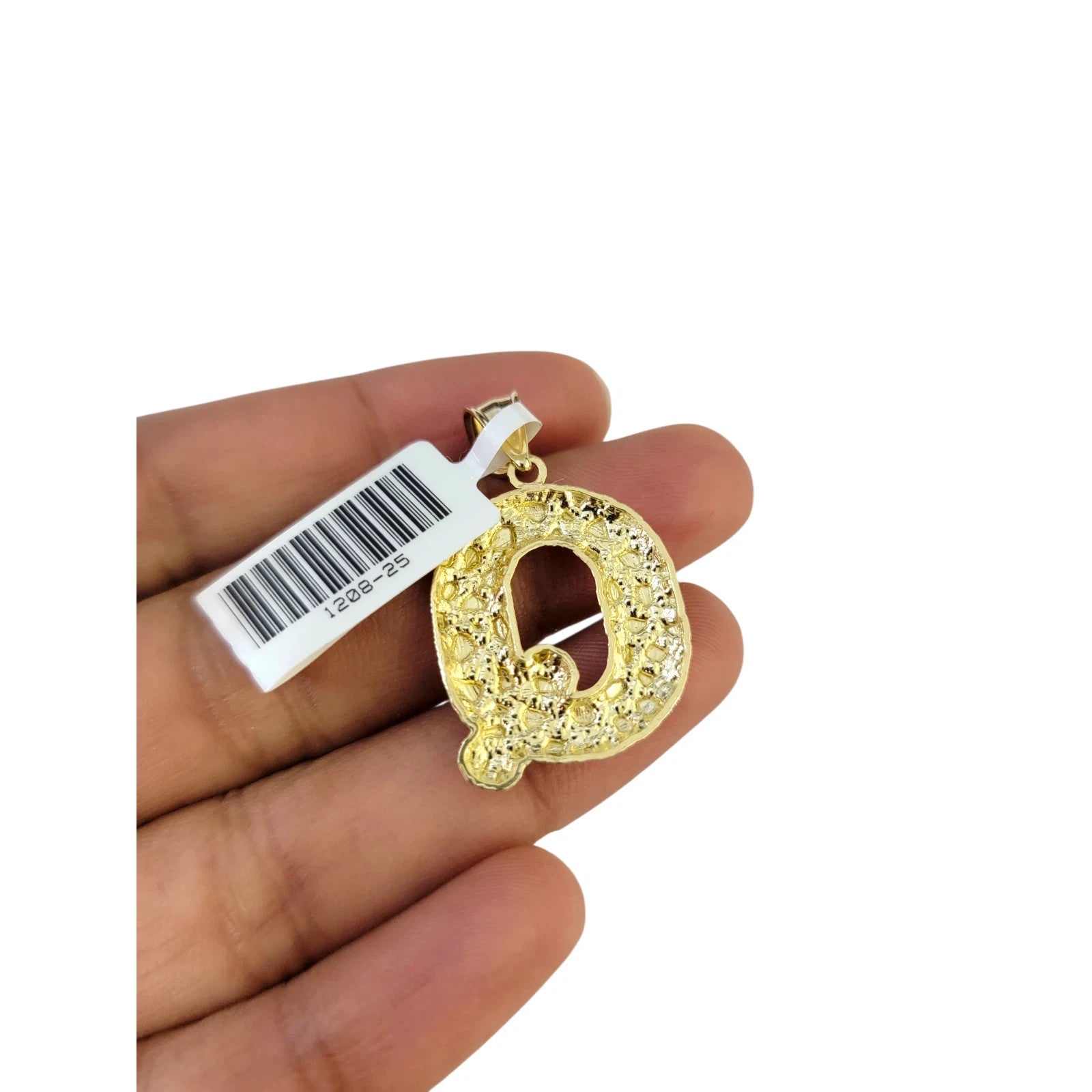 Real Gold 10k Chain Miami Cuban Link 2.5mm Q Initial Charm Necklace Pendant SET