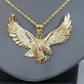 REAL 10k Yellow Gold Eagle Charm Pendant Flying Bird Diamond Cut Yellow Men