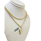 Real Gold 10k Miami Cuban Link Chain F Initial Charm 2.5mm Pendant SET Necklace