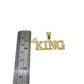 Real 10K Yellow Gold KING Crown Pendant Charm Mens Hip Hop Diamond Cut Style